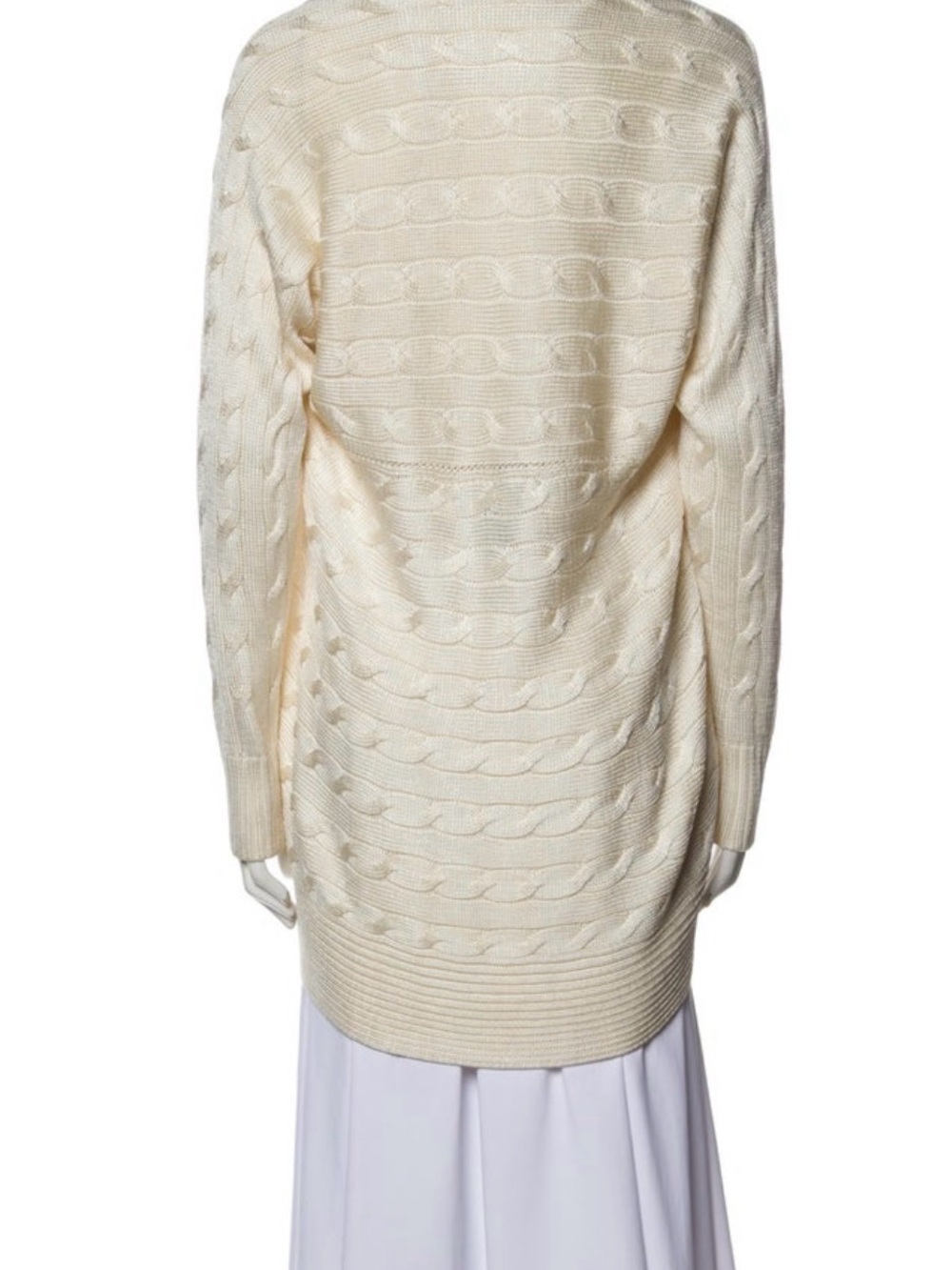 Silk Ivory Ralph Lauren Black Label Draped Shawl Collar & Open Front - Picture 3 of 5